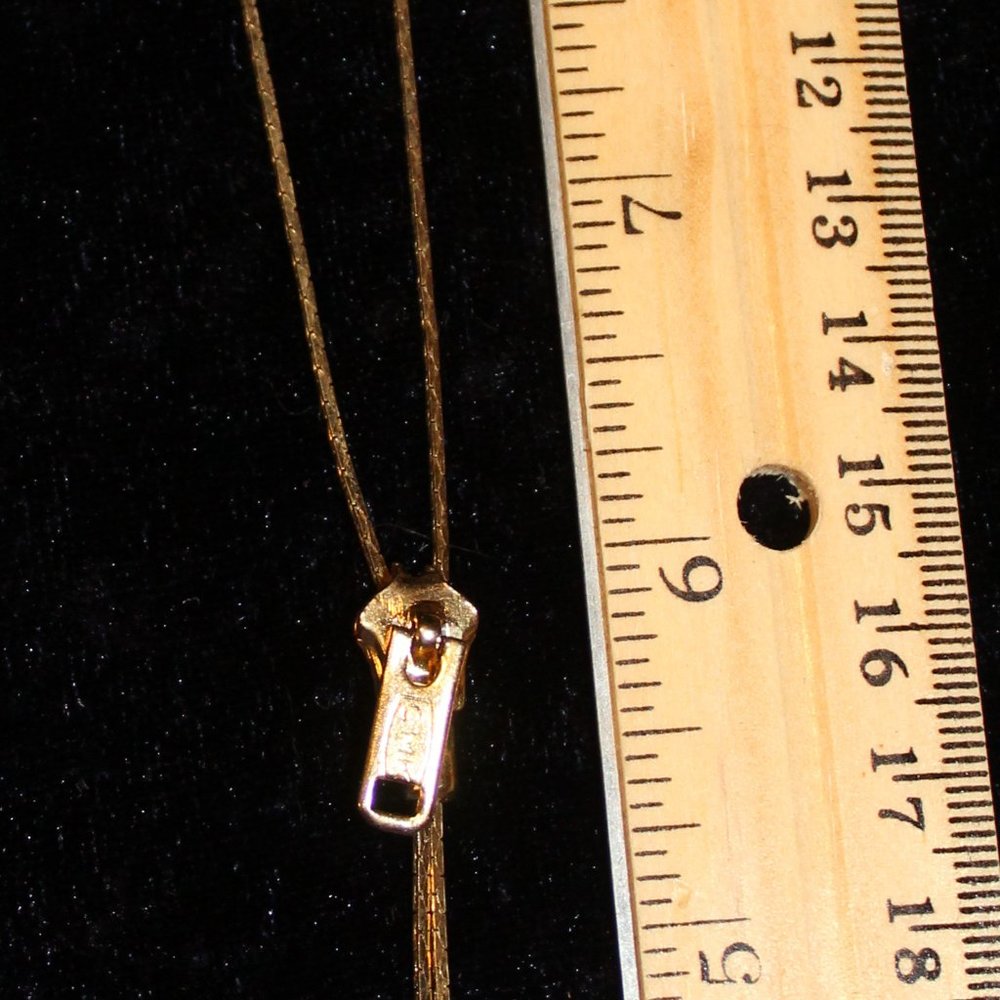 Gold Tone Zipper Necklace